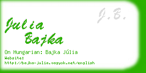 julia bajka business card